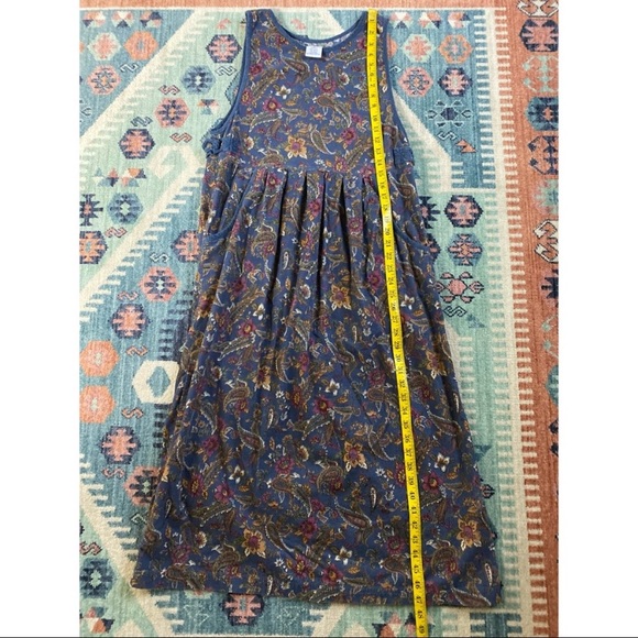 Vintage 80s 90s paisley corduroy sleeveless maxi dress - Picture 4 of 5